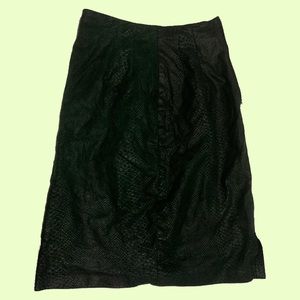 green black snake print black tight midi skirt